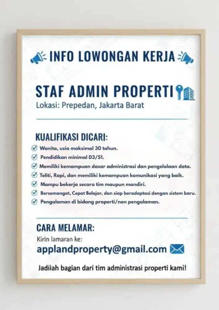 Lowongan pekerjaan admin properti