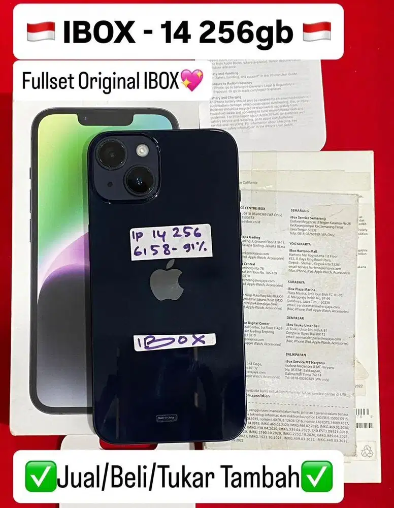 Iphone 14 256gb second ibox like new bisa di cicil 0%