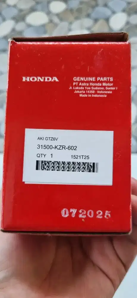 Aki GTZ6V baru masih segel