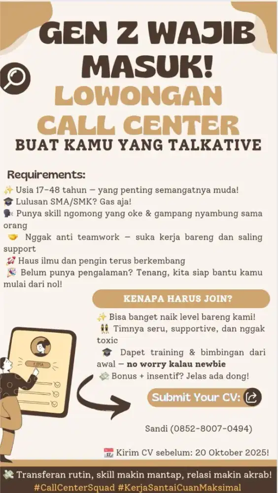 Lowongan pekerjaan segera