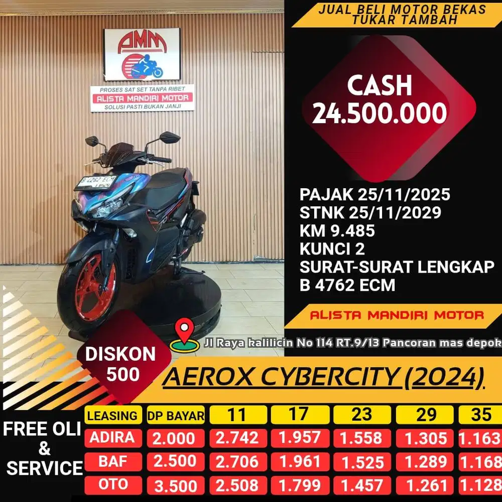 AEROX CYBERCITY 2024 MOTOR MATIC BISA DI KREDIT RASA BARU