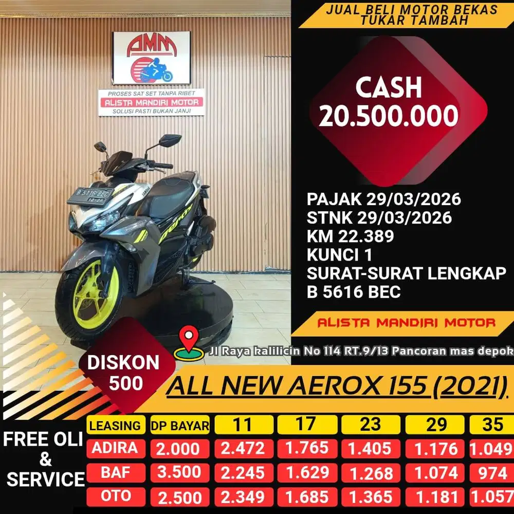 AEROX CONN th 2021 bisa bayar via CC/paylater