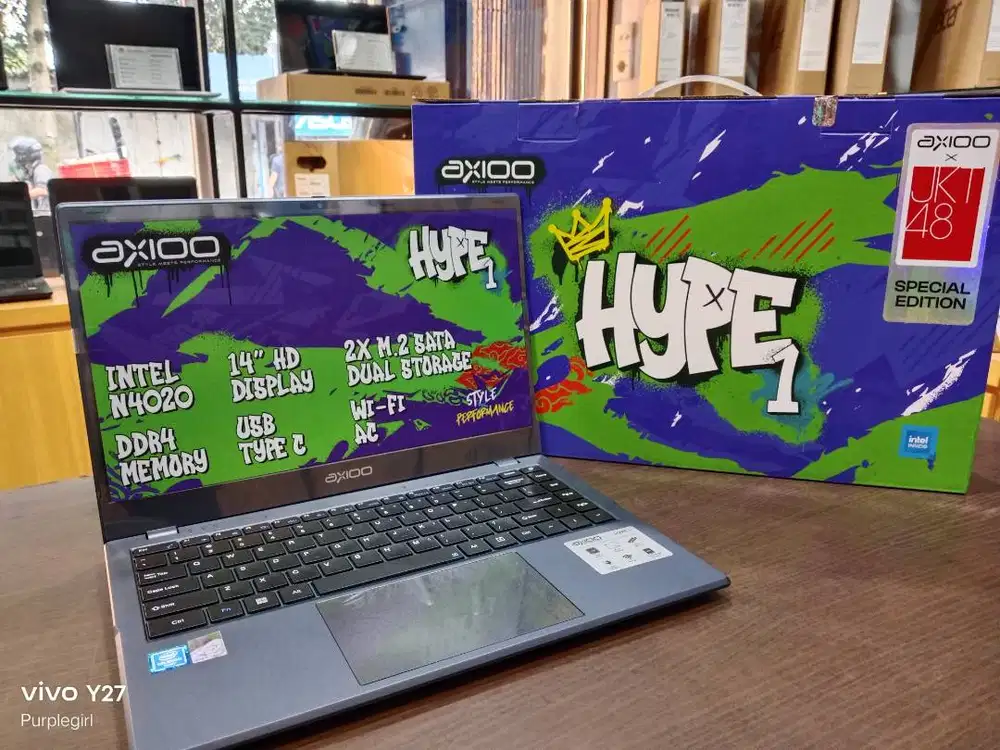 AXIOO HYPE 1 CELERON N4020/RAM4GB/SSD128GB/GARANSI RESMI 1 TAHUN