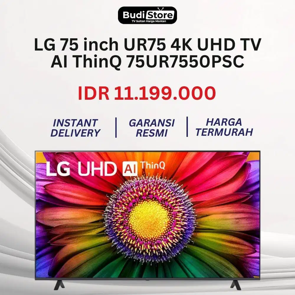 LG 75 inch UR75 4K UHD TV AI ThinQ 75UR7550PSC