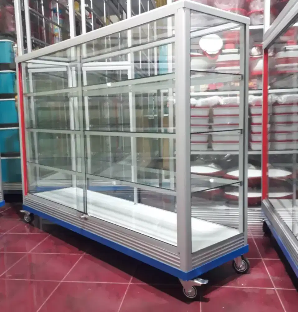 Etalase Kaca Full 5MM 1,5M×1M Serbaguna || Pakai Roda & Kunci