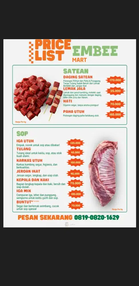 JUAL DAGING KAMBING FRESH DAN FROZEN