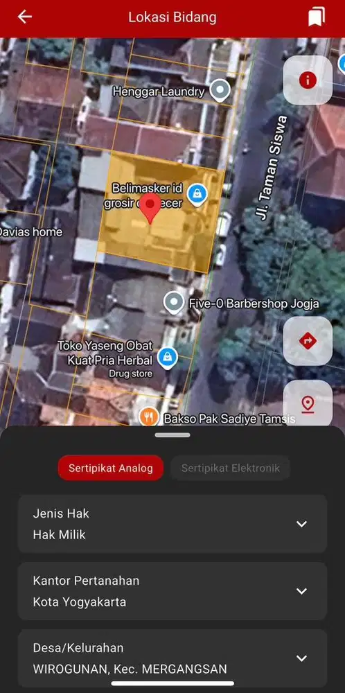 Dijual Tanah di Kota Yogyakarta Jl. Taman Siswa Cocok utKSegala Bisnis