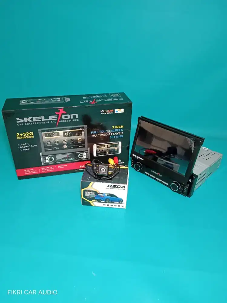 Head Unit Singledin Android SKELETON SKT-8189 7 2/32 & Camera Parkir