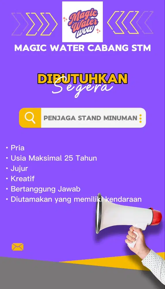 Dibutuhkan Penjaga Stand Minuman