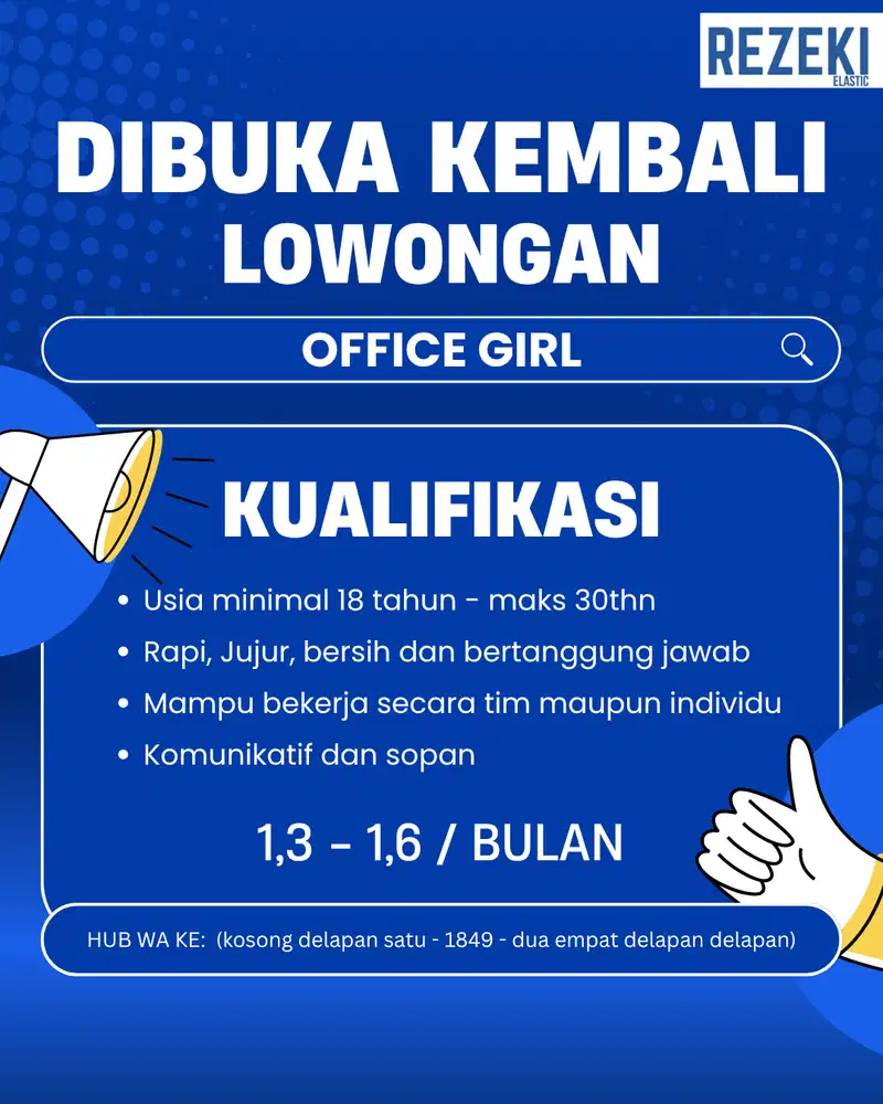 LOWONGAN KERJA OFFICE GIRL