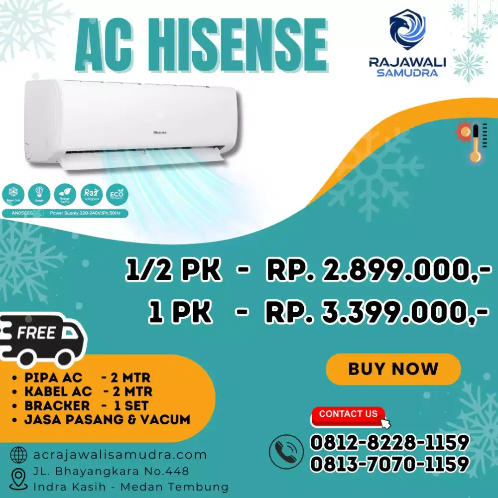 Ac merk hisense 1/2 pk - 1 pk