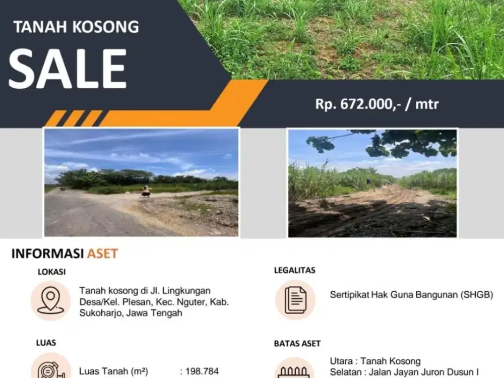Dijual Tanah Strategis di Sukoharjo – Cocok untuk Industri & Bisnis