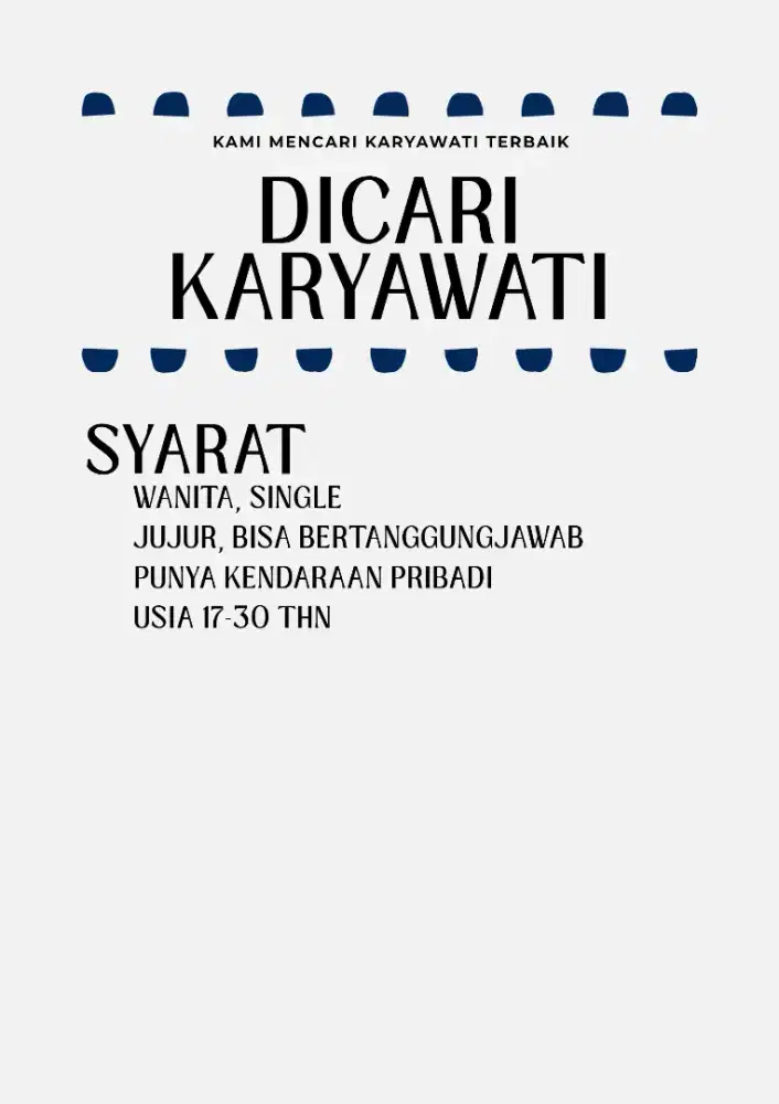 Dicari Asisten Serbaguna untuk Bantu di Beberapa Usaha Kreatif