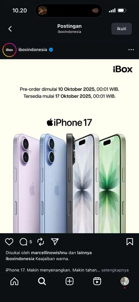 Promo PRE ORDER cicilan iPhone 17 128GB by apk home credit