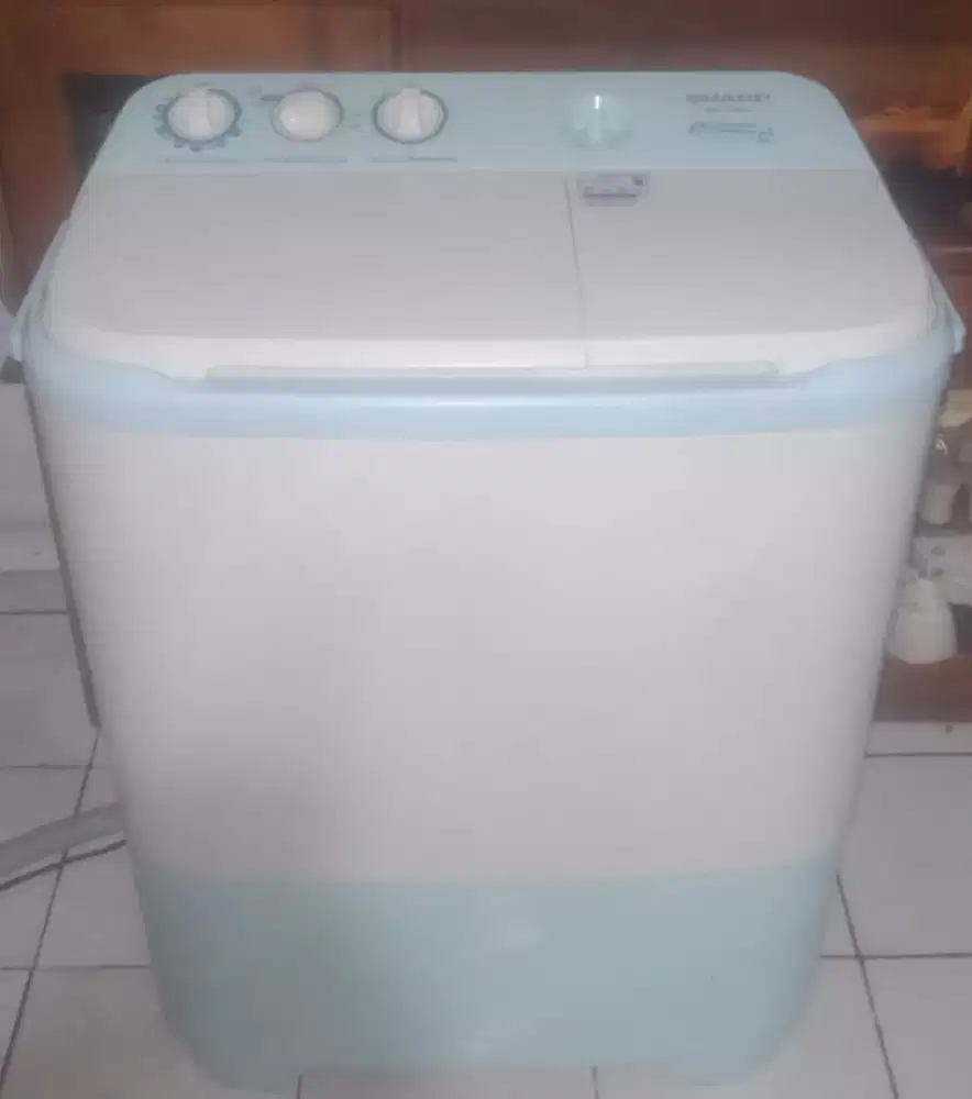Mesin cuci sharp 2 tabung masuh cantik normal banget