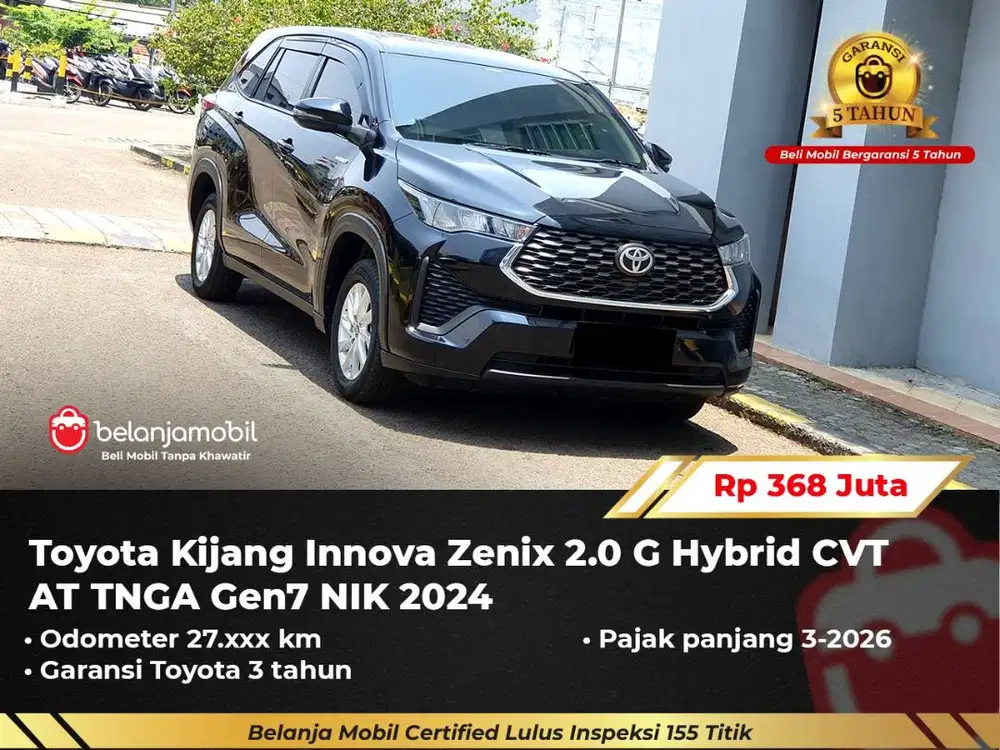 [ GARANSI 5TH ] Toyota Kijang Innova Zenix 2.0 G Hybrid AT 2024/2025