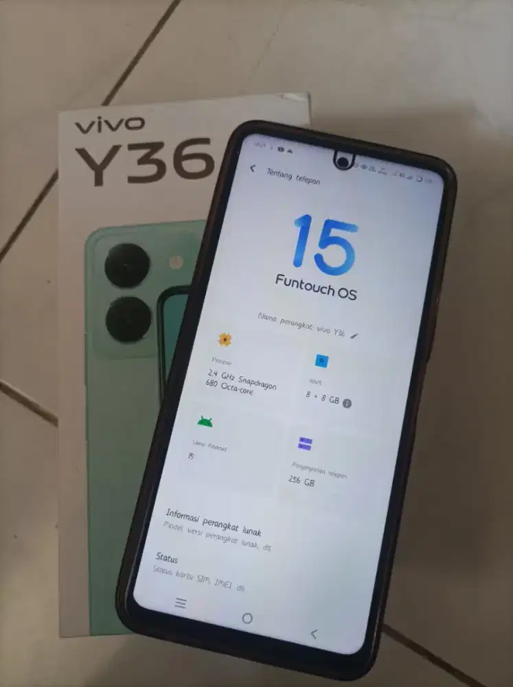 Vivo y36 ram 8+8/256