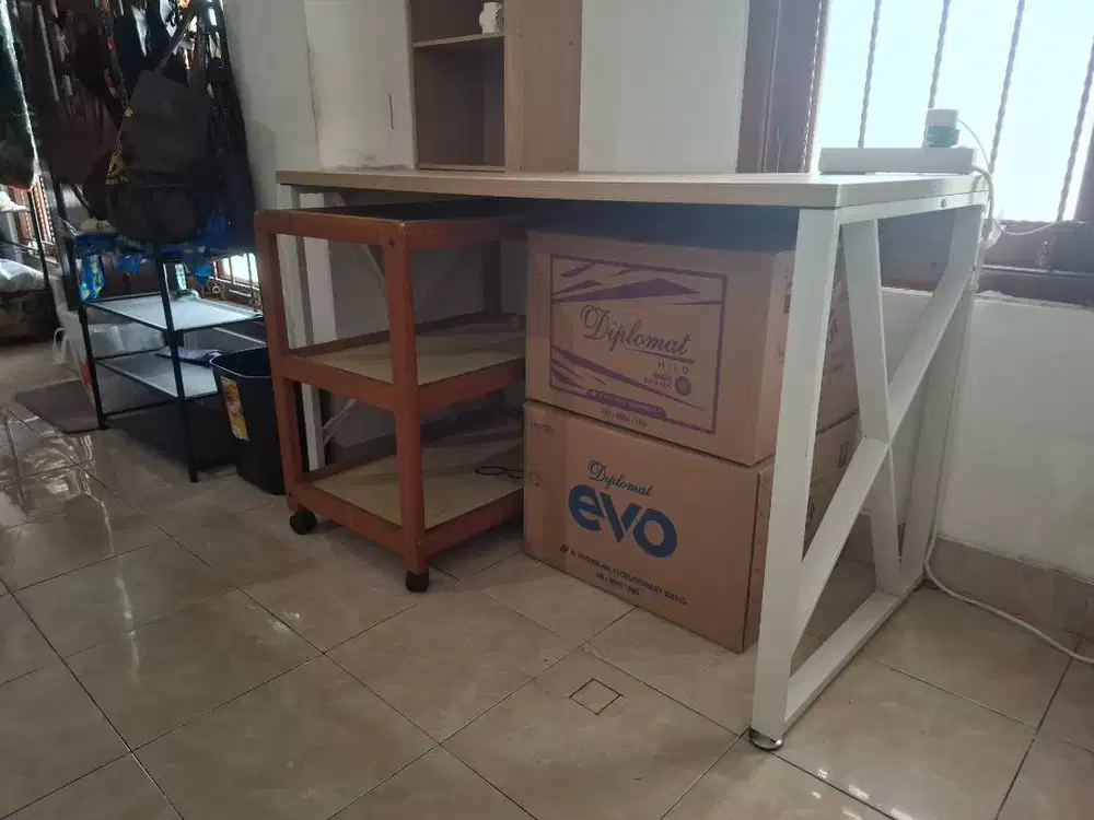 INFORMA Meja Kantor - Oak/Besi