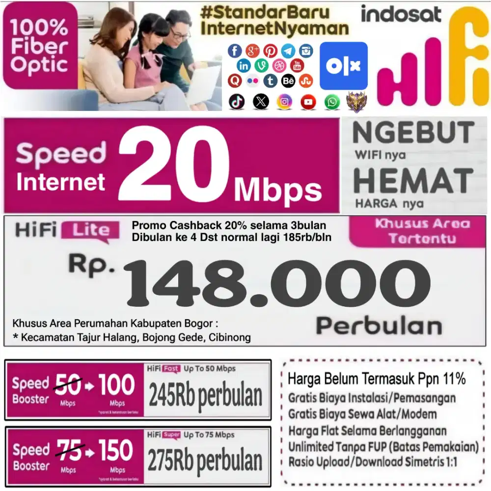 Pasang Wifi Murah Indosat HIFI Harga Flat Selama Langganan