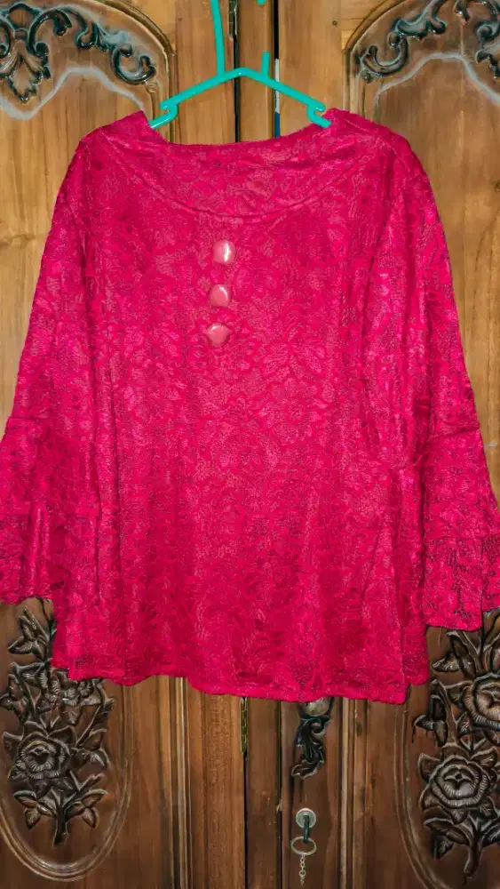 Blouse brokat maron