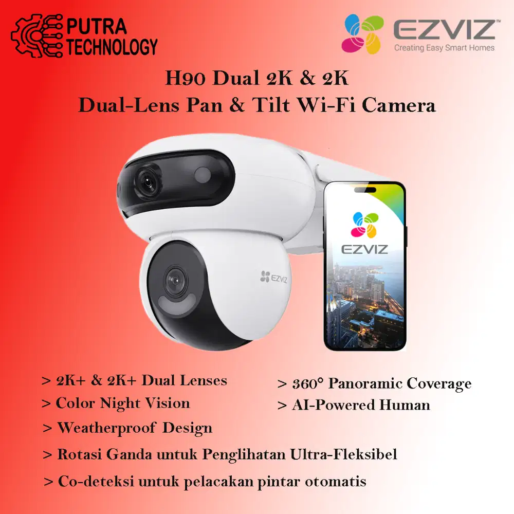 H9c Dual  2K & 2K   Dual-Lens Pan & Tilt Wi-Fi Camera