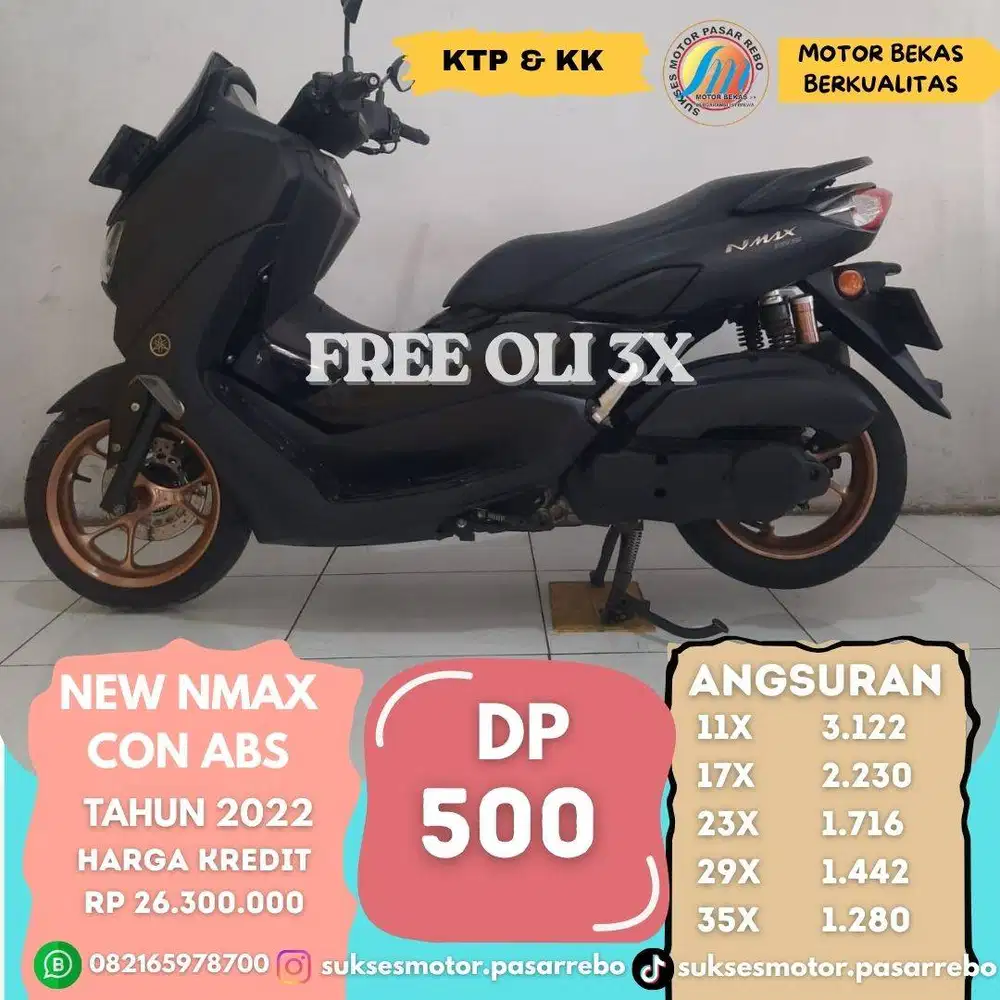 YAMAHA NEW NMAX CON TAHUN 2022 SIAP PAKAI, GRATIS SERVIS FREE OLI