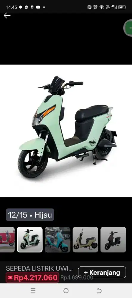 Dijual sepeda Listrik Uwinfly D70 kondisi baru