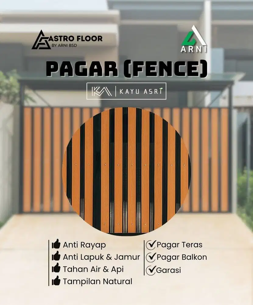 PAGAR (FENCE) KAYU ASRI ANTI RAYAP ANTI LAPUK UNTUK GARASI PAGAR BALKO