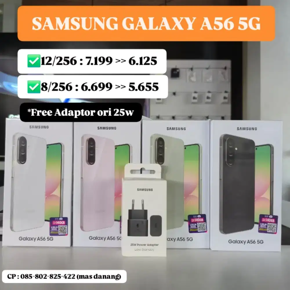 FREE ADAPTOR 25W ORI! SAMSUNG A56 5G GARANSI SEIN BISA COD