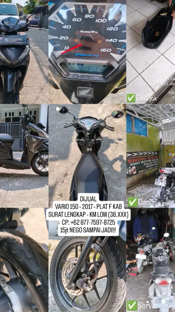 VARIO 150 - 2017 - PLAT F - KM LOW - NEGO SAMPAI JADI!!!