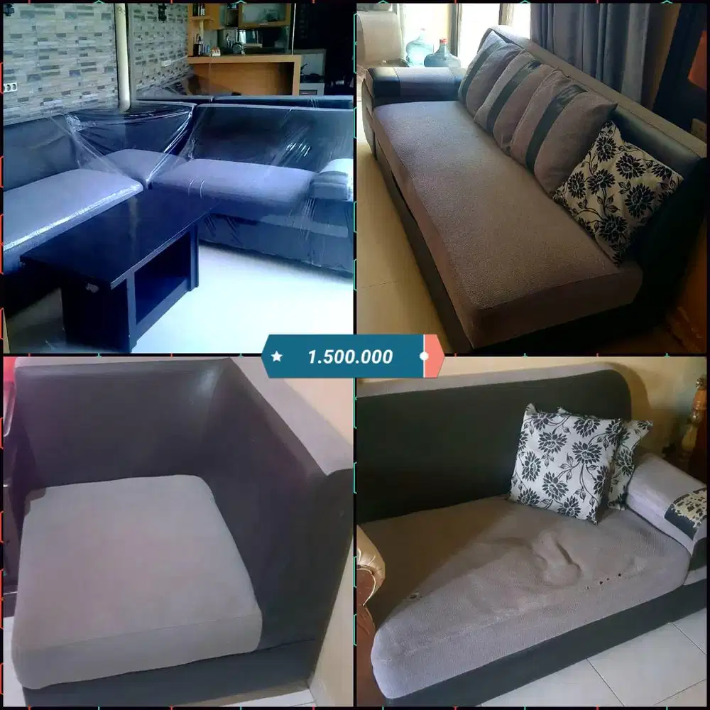 Dijual cepat murah Sofa sudut 7 Seater(4-2-1) luas nyaman awet fullset