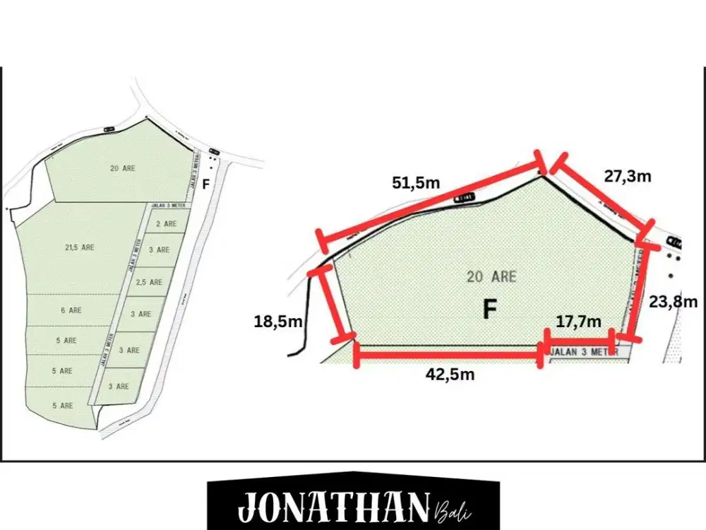 DIJUAL - FREEHOLD  Tanah dengan pemandangan laut di Jalan Utama Belimbing Sari, Pecatu - LSWI