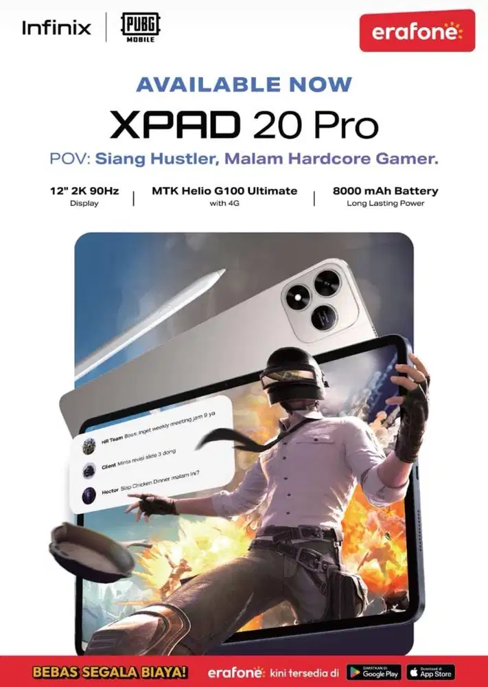 INFINIX XPAD 20 PRO RAM 8 GB ROM 256 GB HELIO G100 ULTIMATE 8000mah