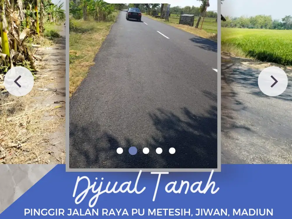 DIJUAL TANAH STRATEGIS Pinggir Jalan PU Jiwan - Metesih, Madiun