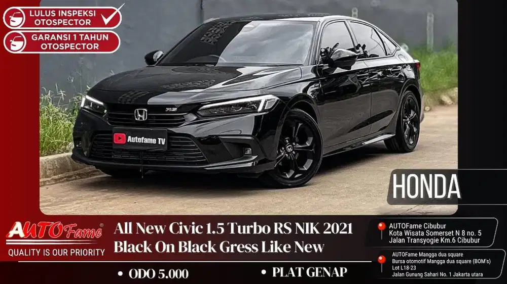 ODO 5RB LIKE NEW!!Honda All New Civic 1.5 Turbo RS NIK 2021