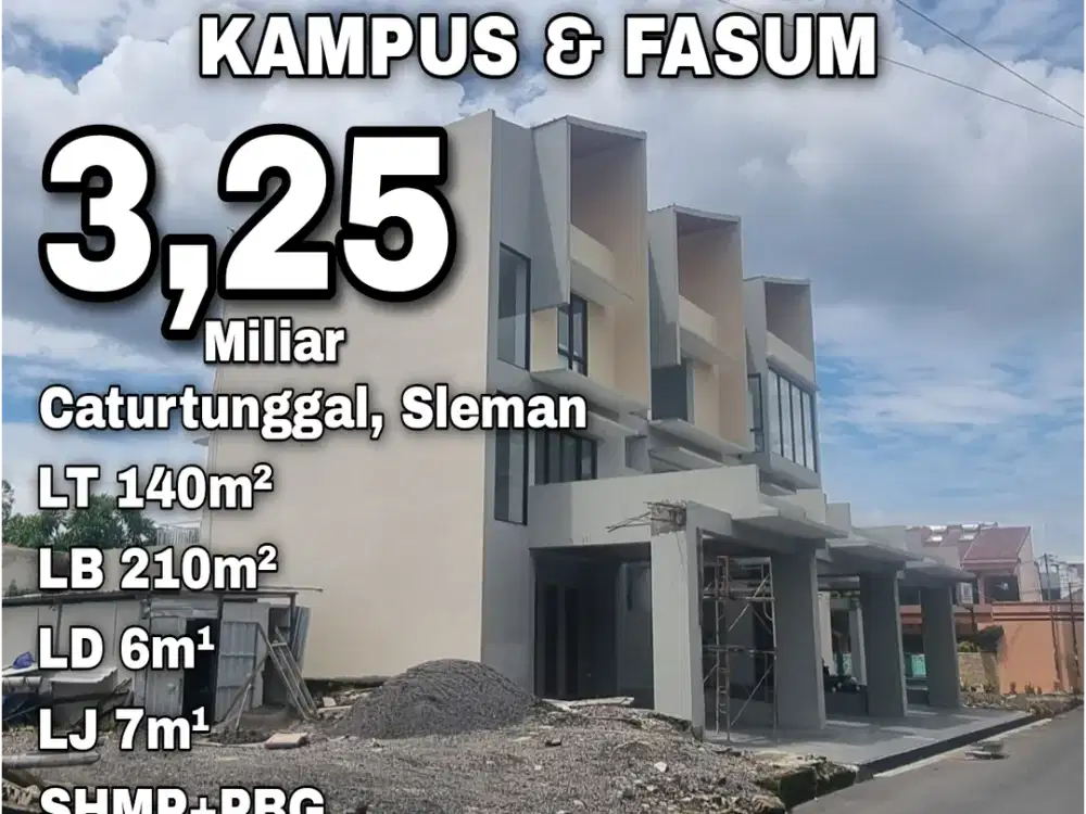 RUMAH 4-LANTAI DEKAT BANYAK KAMPUS & FASUM