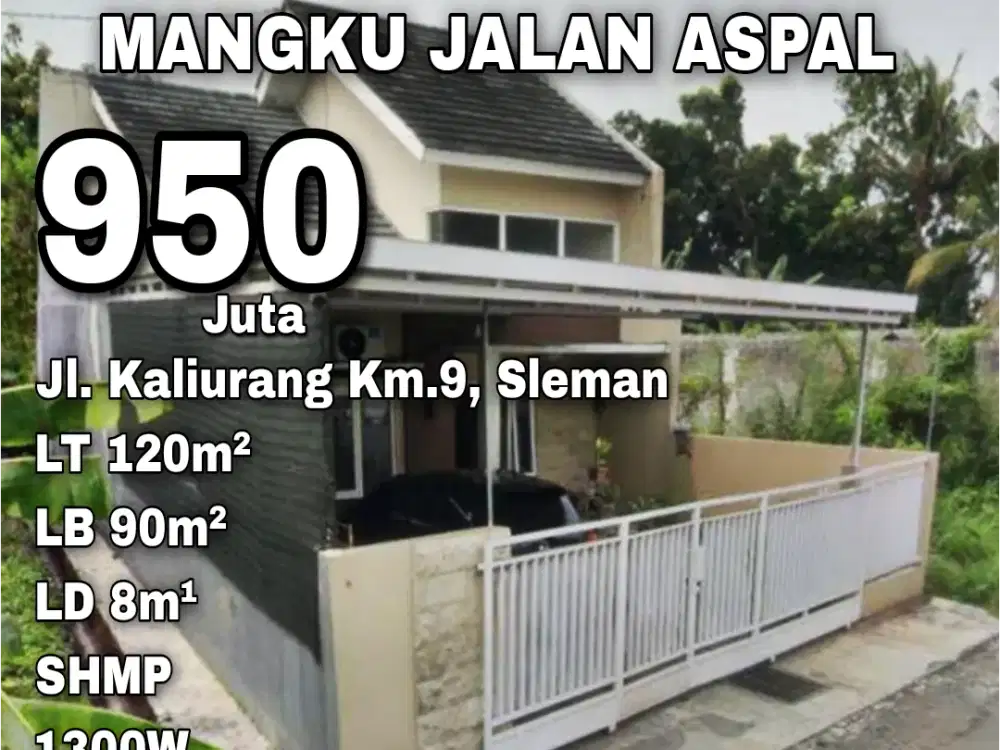 RUMAH CANTIK STRATEGIS MANGKU JALAN ASPAL