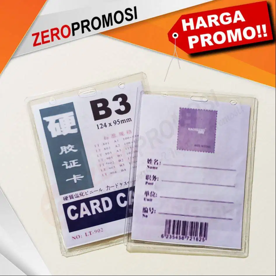 Tempat Kartu Nama Card Case B3 Mika Transparan