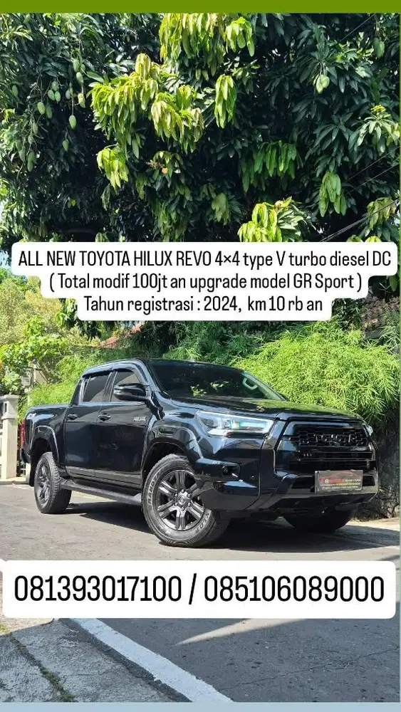 Plat B,  TOYOTA HILUX REVO 4×4 type V turbo diesel D,
 th reg 2024