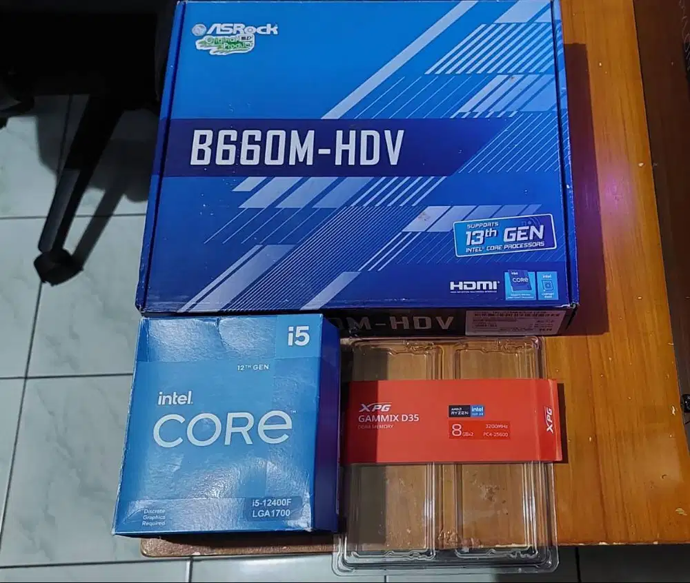 I5 12400F Box + Asrock B660M HDV + Ram XPG D35 2X8 16GB 3200MHZ