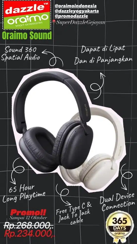 Headphone Oraimo OHP-317