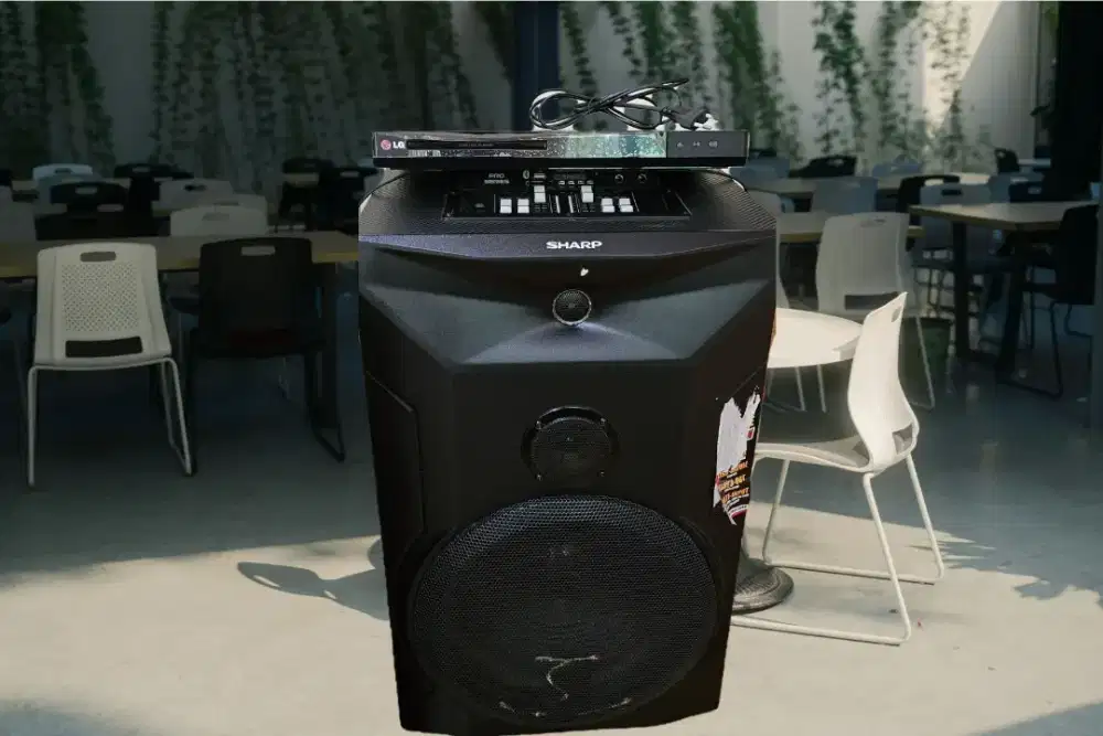DVD LG beserta Speaker aktif SHARP..