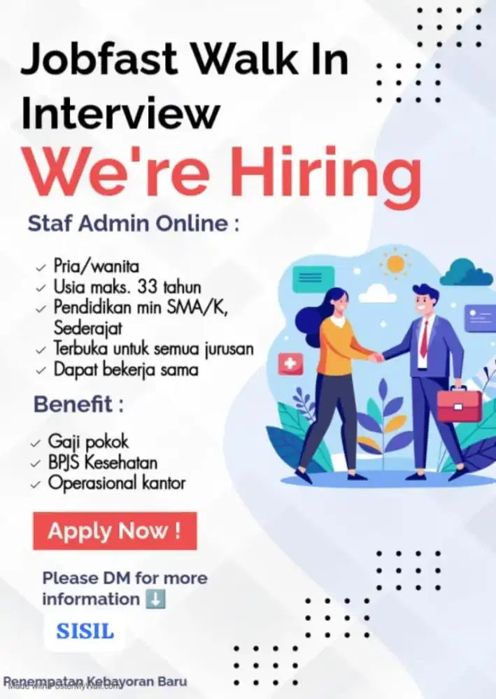 DIBUTUHKAN SEGERA LOKER STAF ADMINISTRASI