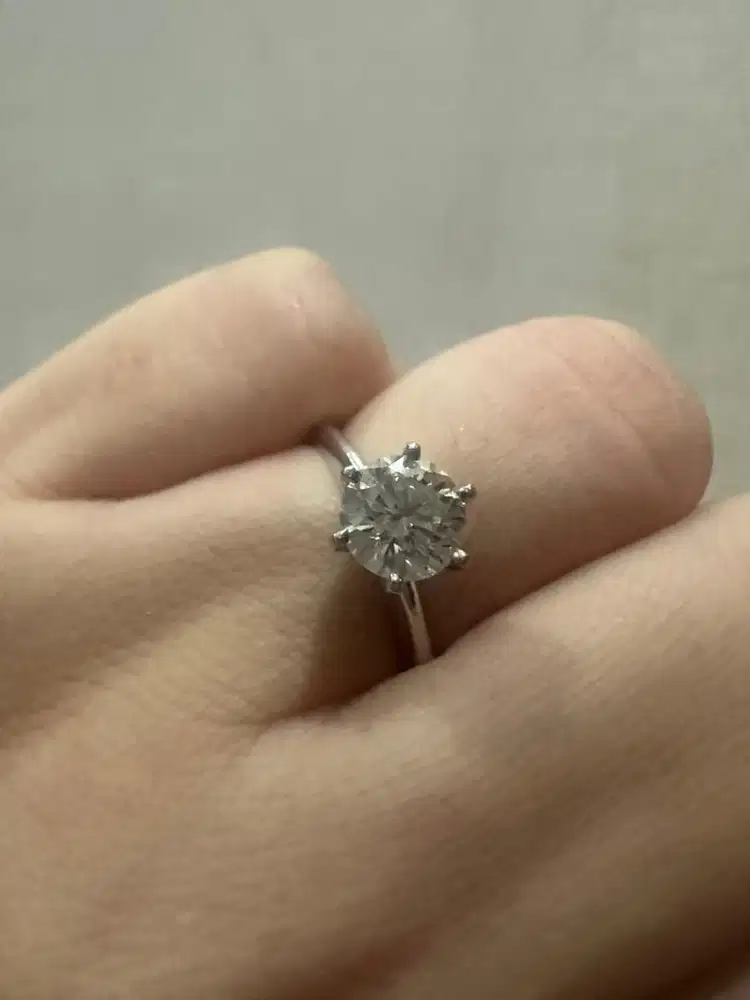 CINCIN BERLIAN 1 CARAT GIA / ROUND DIAMOND RING SOLITER 1 CT CERTIFIED