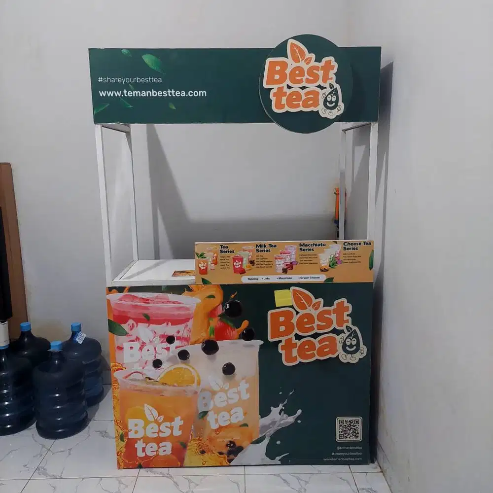 Booth Es Teh Portable + Lampu LED