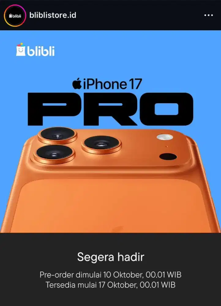 Pre Order IPhone 17 Bunga 0% DP 0%