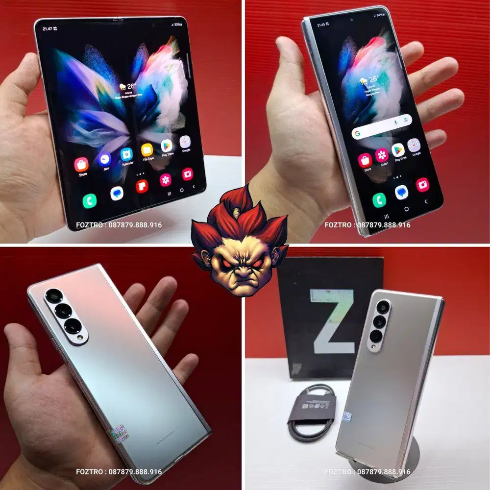Samsung Galaxy Z Fold 3 5G 12/512GB Silver LIKE NEW Fullset RESMI
