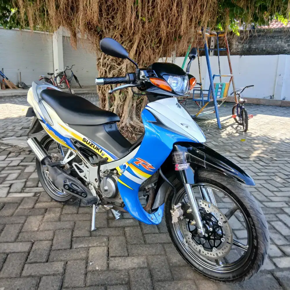 Satria 120 Hiu asli Biru Hitam Putih