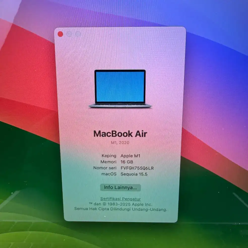 Macbook Air M1 13 inch Ram 16 Ssd 256 Full set Space Grey