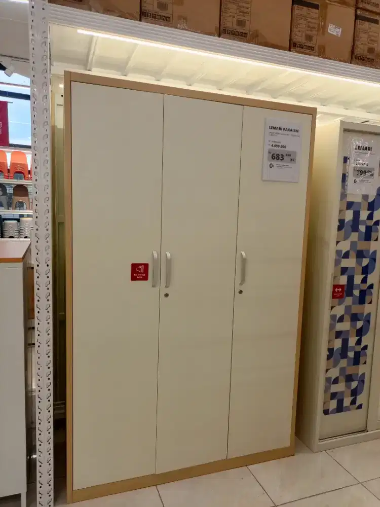 LEMARI (ARCHY METAL WARDROOB 3 DOORS OAK)